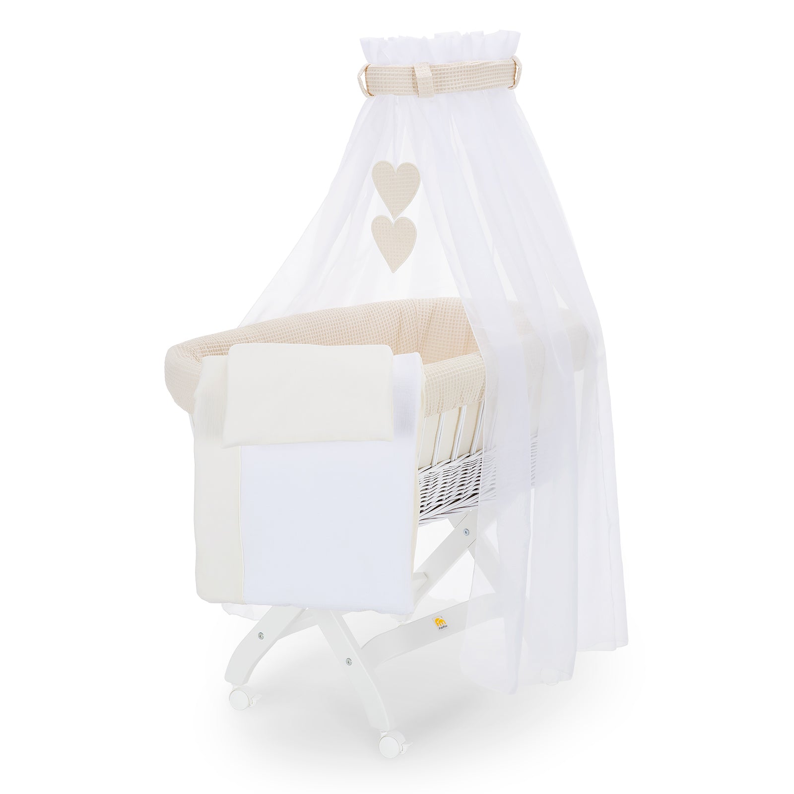 Musselin Textilienset für Stubenwagen Creme