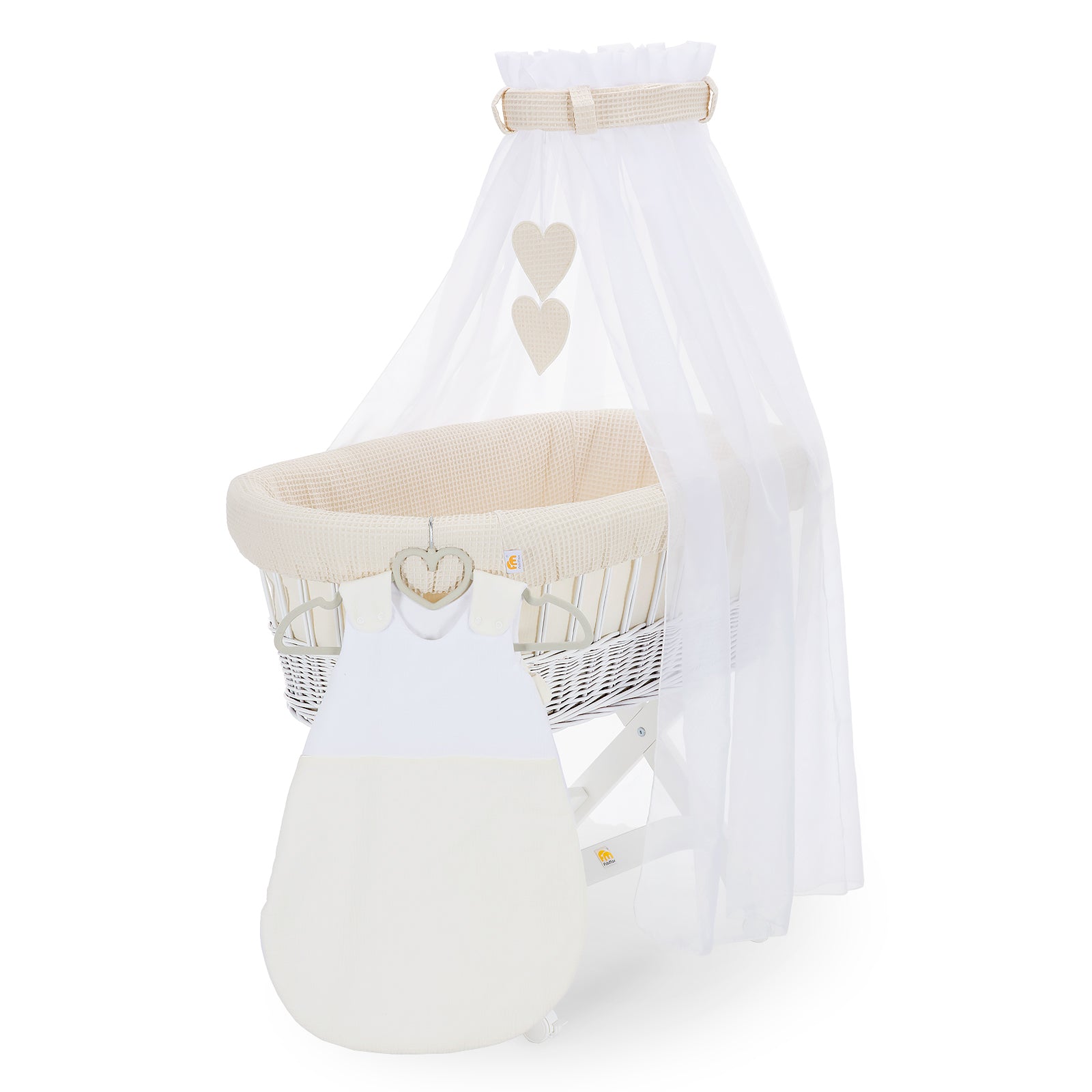 Musselin Textilienset für Stubenwagen Creme