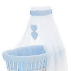 Musselin Textilienset für Stubenwagen Blau