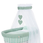 Musselin Textilienset für Stubenwagen Grün