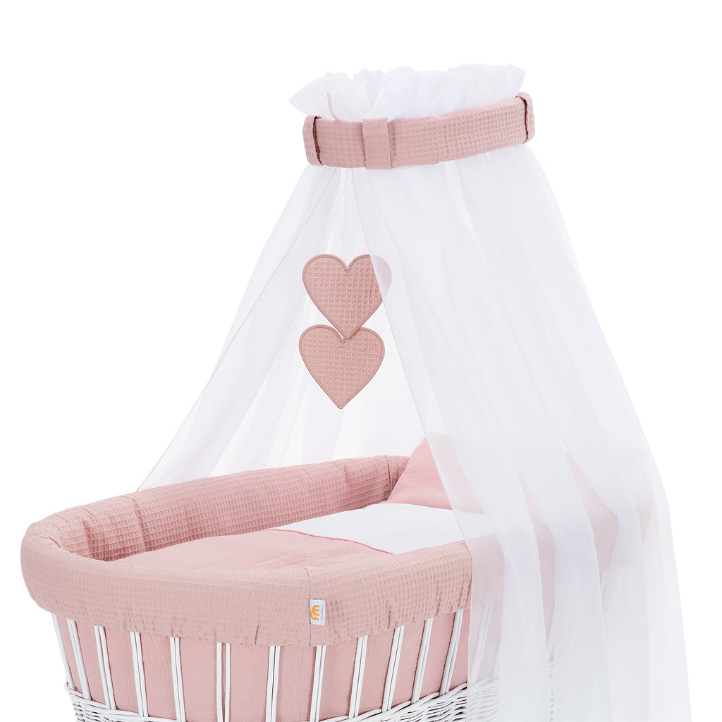 Musselin Textilienset für Stubenwagen Rosa