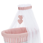 Musselin Textilienset für Stubenwagen Rosa