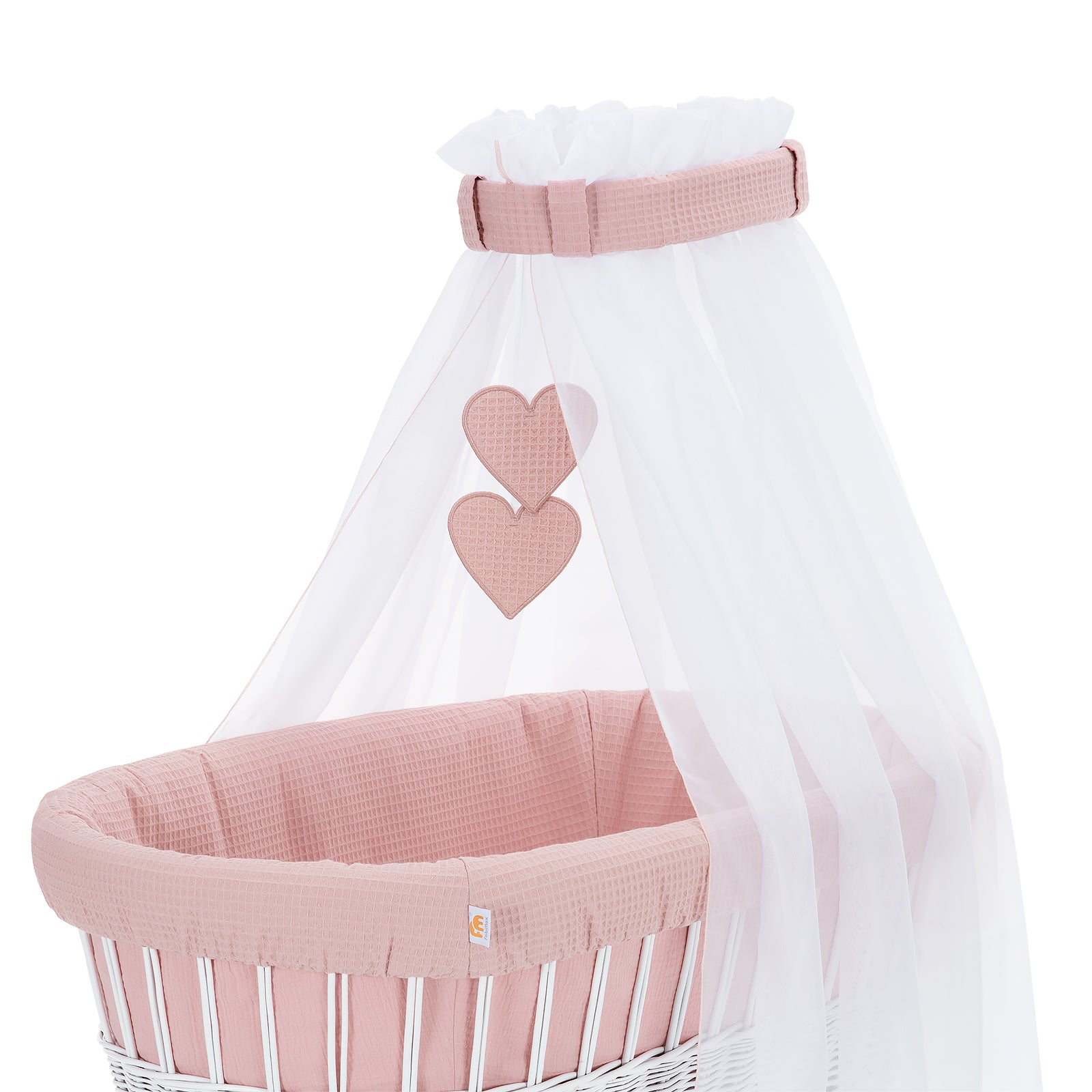 Musselin Textilienset für Stubenwagen Rosa