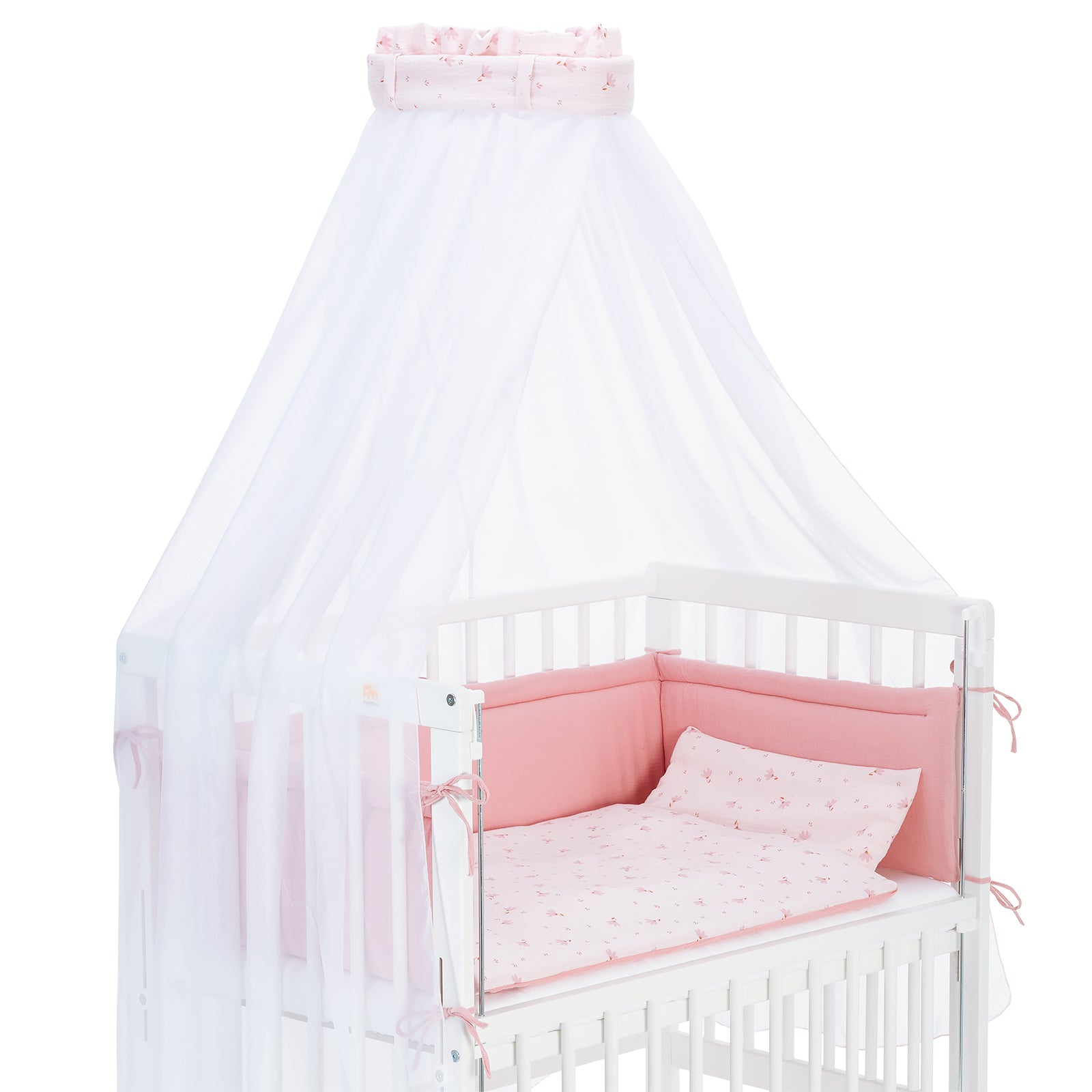 Musselin Textil-Komplettset für Beistellbett Rosa