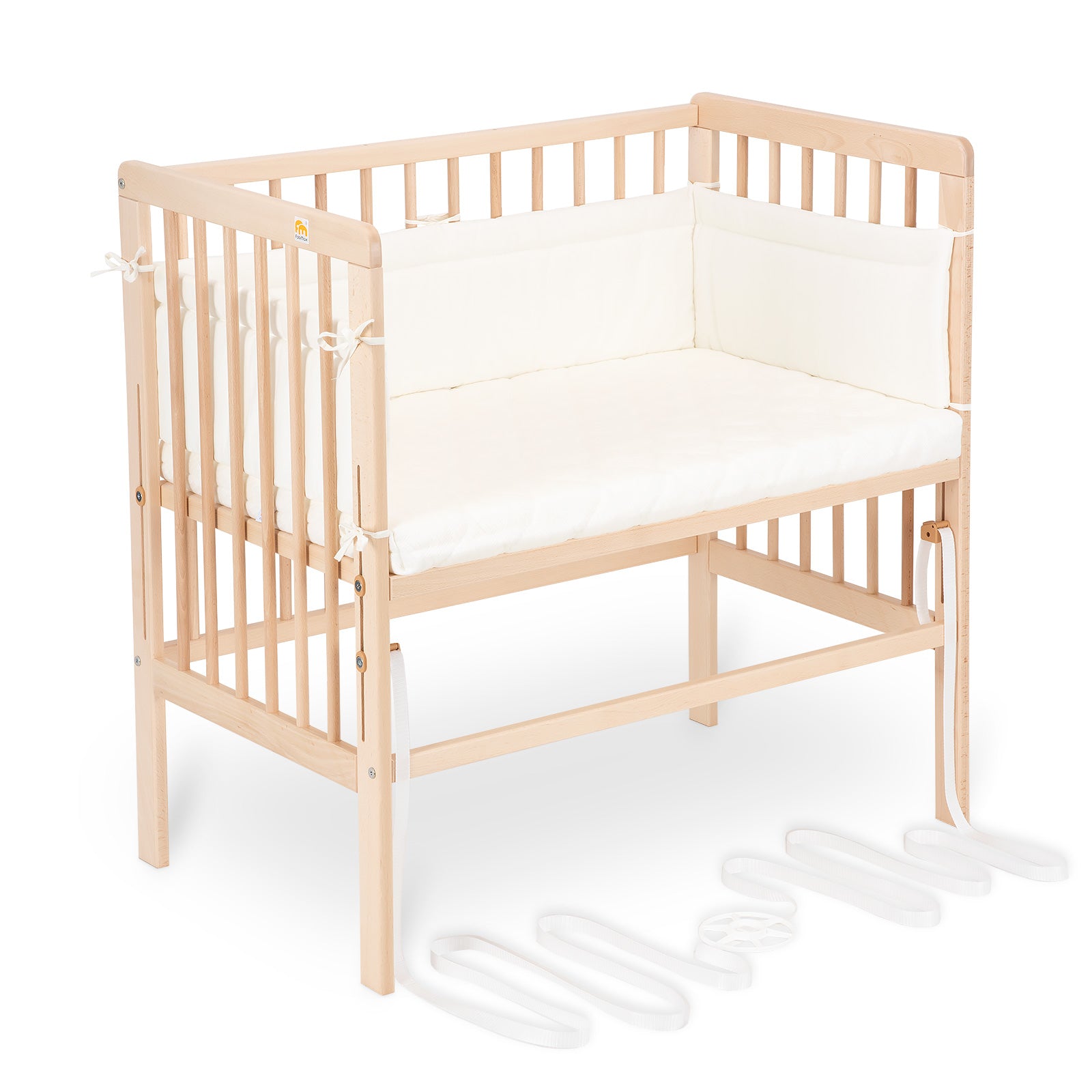 Beistellbett Boxspring Klar lackiert