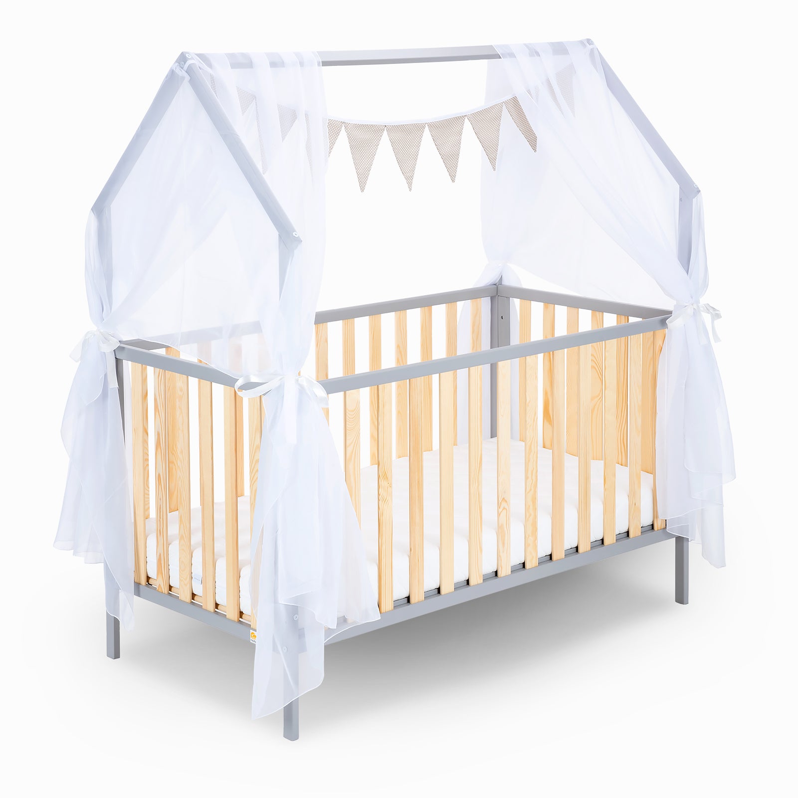 Hausbett Schlafmütze Grau / Natur 120x60