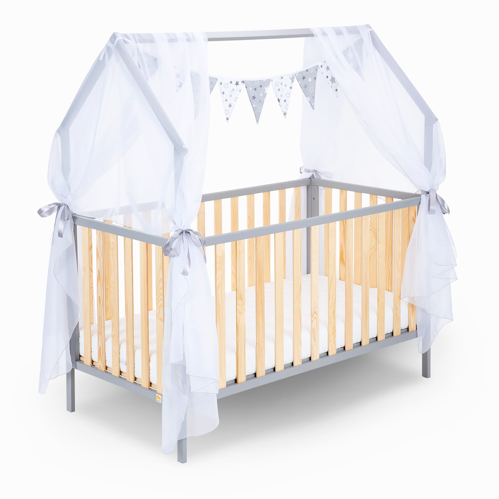 Hausbett Schlafmütze Grau / Natur 120x60