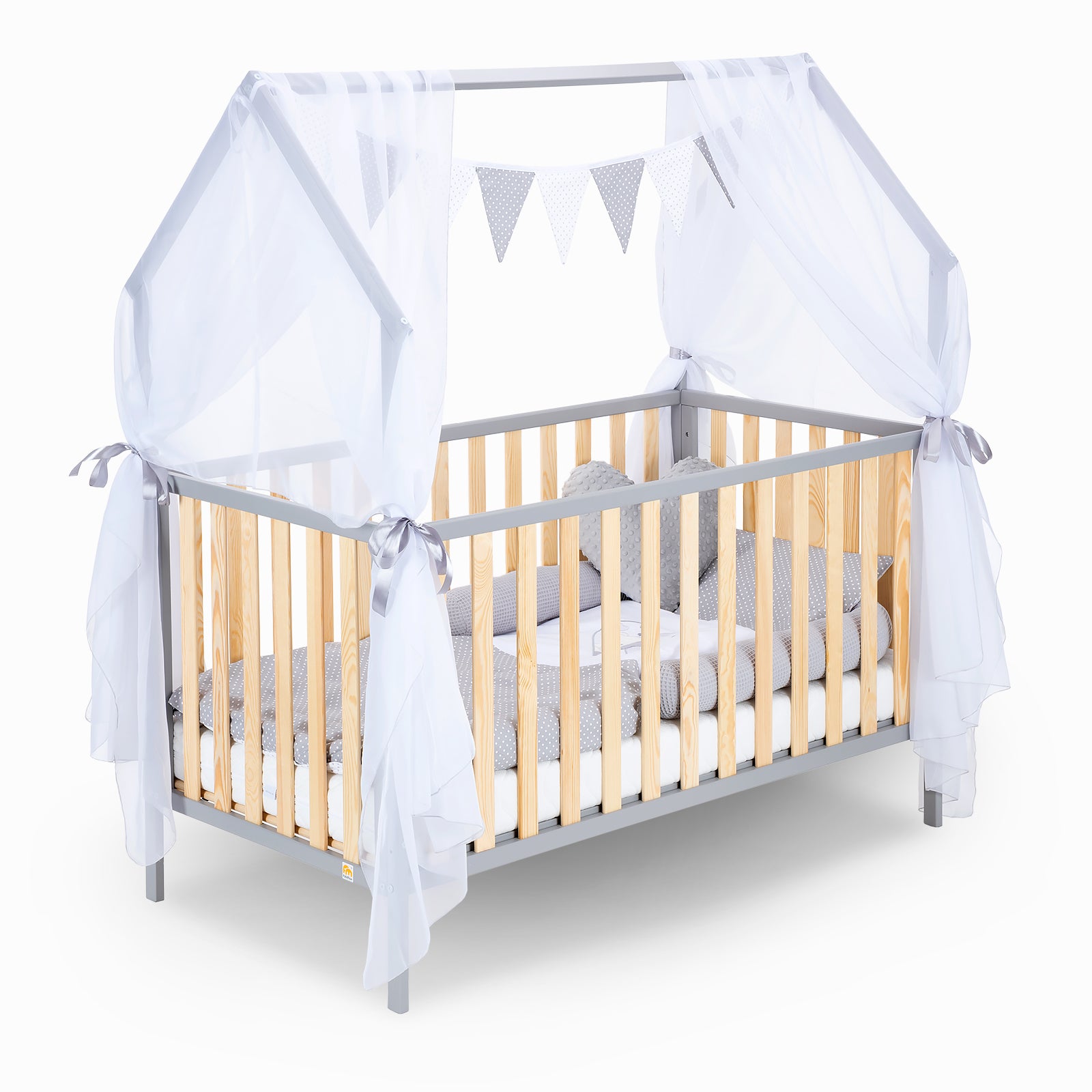 Hausbett Schlafmütze Grau / Natur 120x60