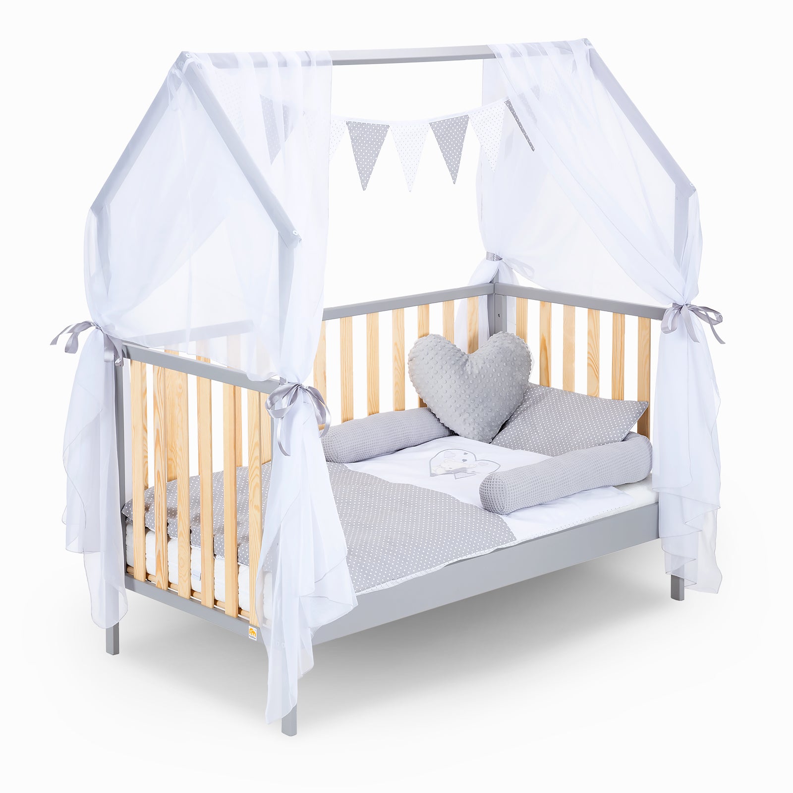 Hausbett Schlafmütze Grau / Natur 140x70