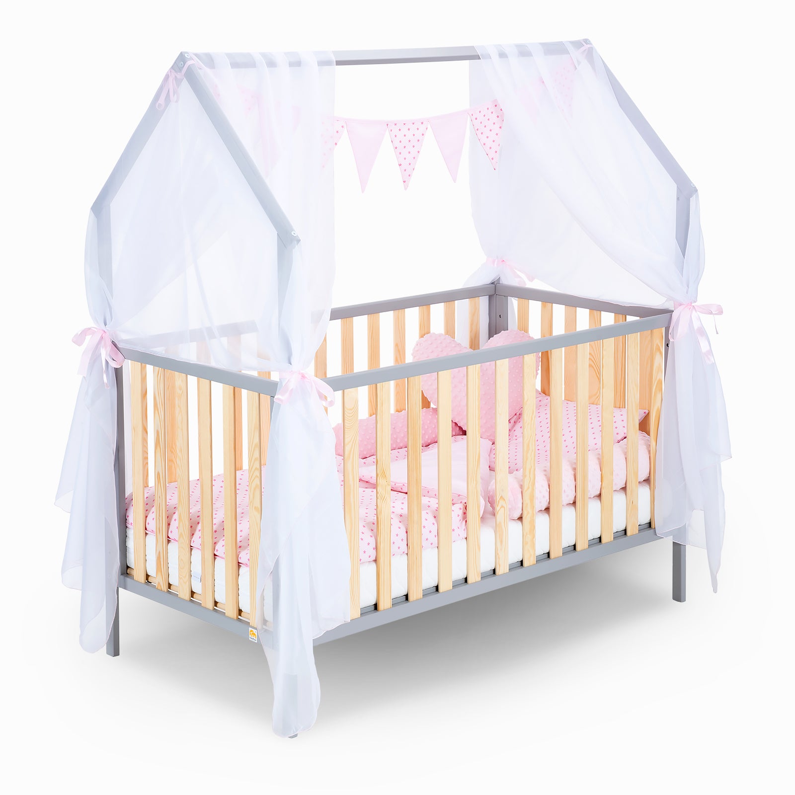 Hausbett Schlafmütze Grau / Natur 120x60