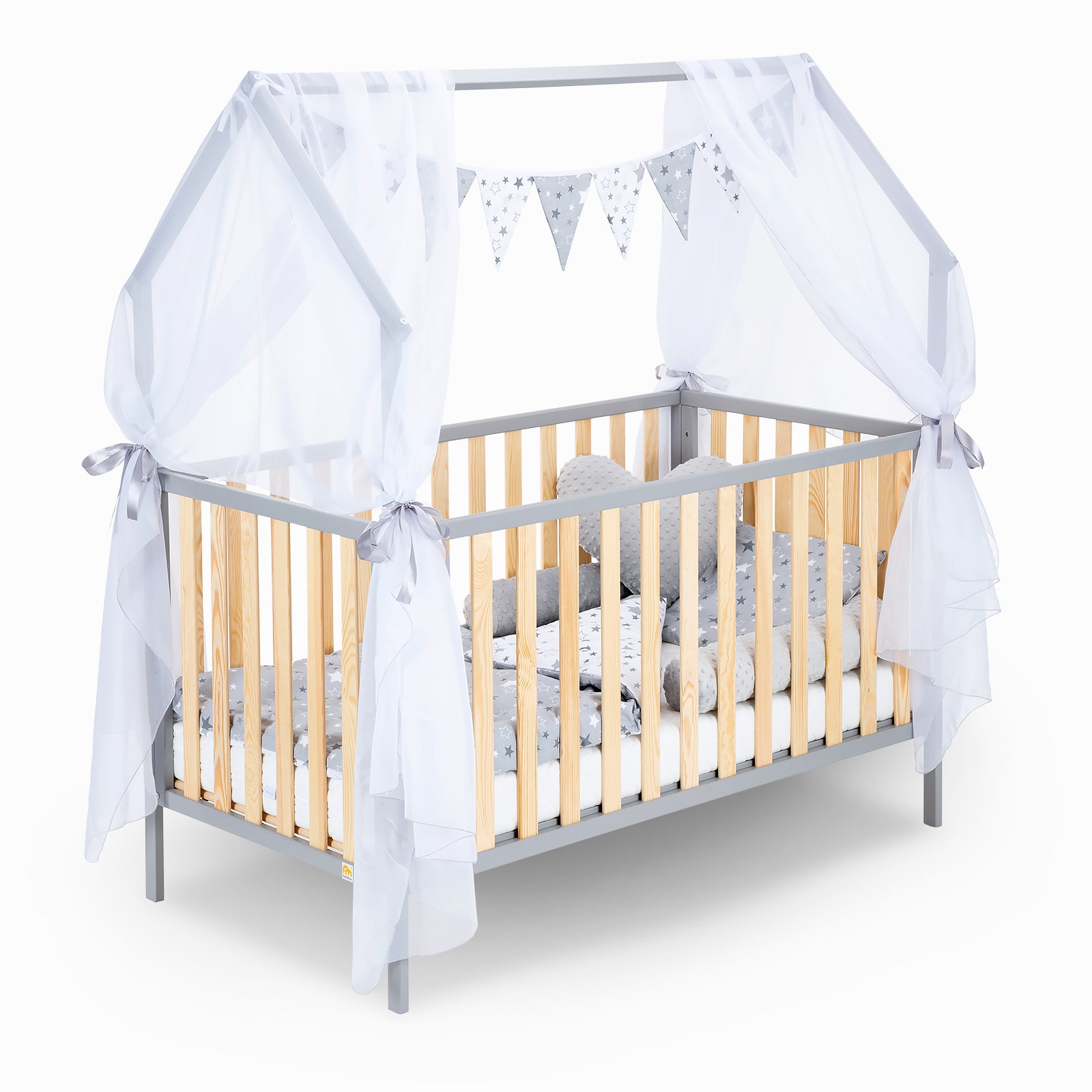 Hausbett Schlafmütze Grau / Natur 120x60