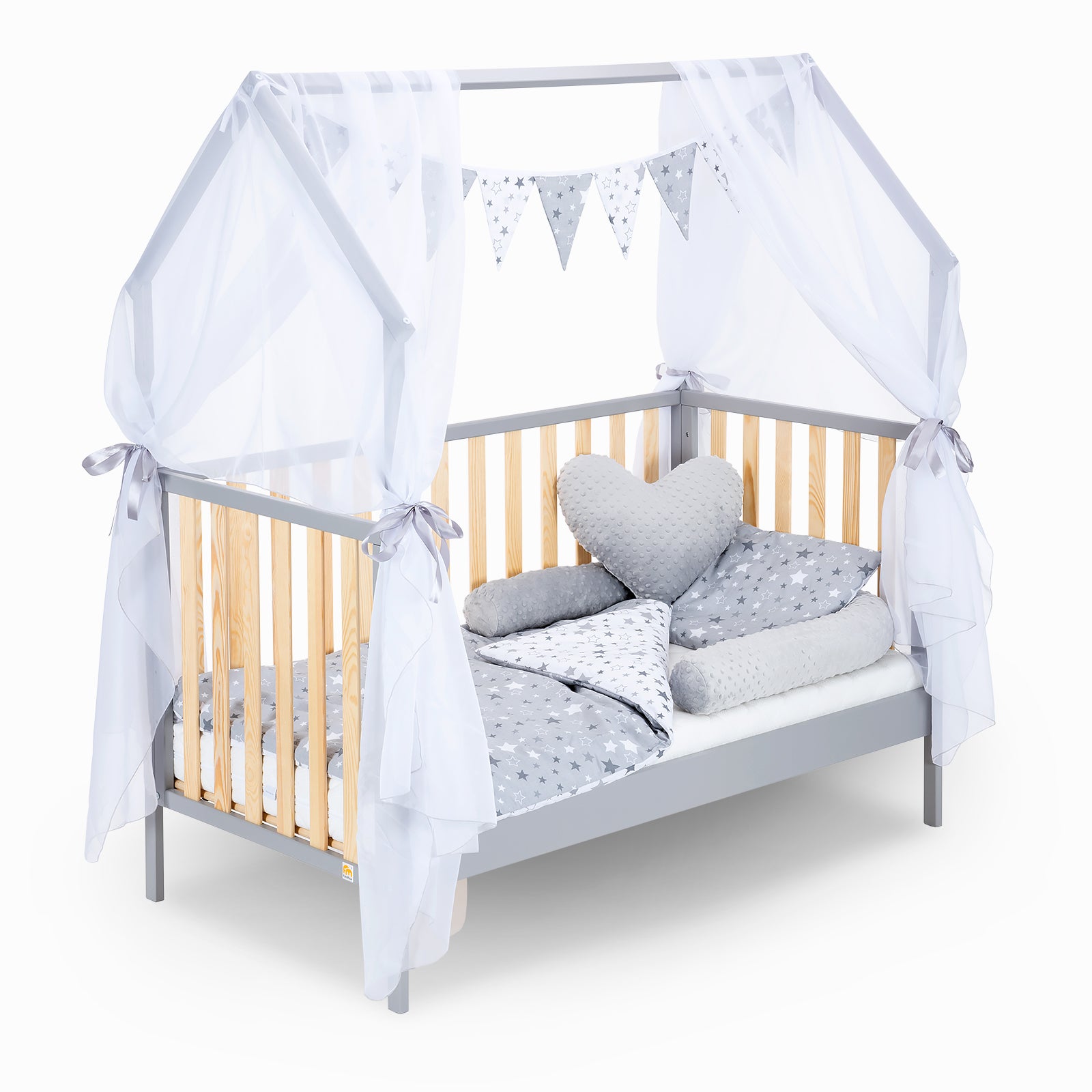 Hausbett Schlafmütze Grau / Natur 140x70