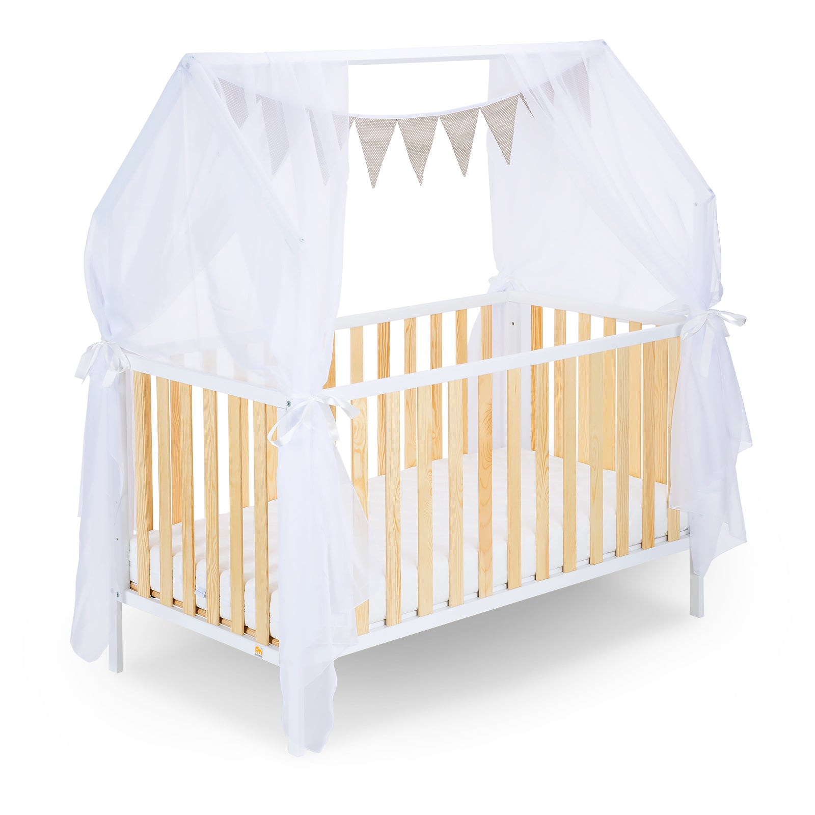 Hausbett Schlafmütze Weiß / Natur 120x60