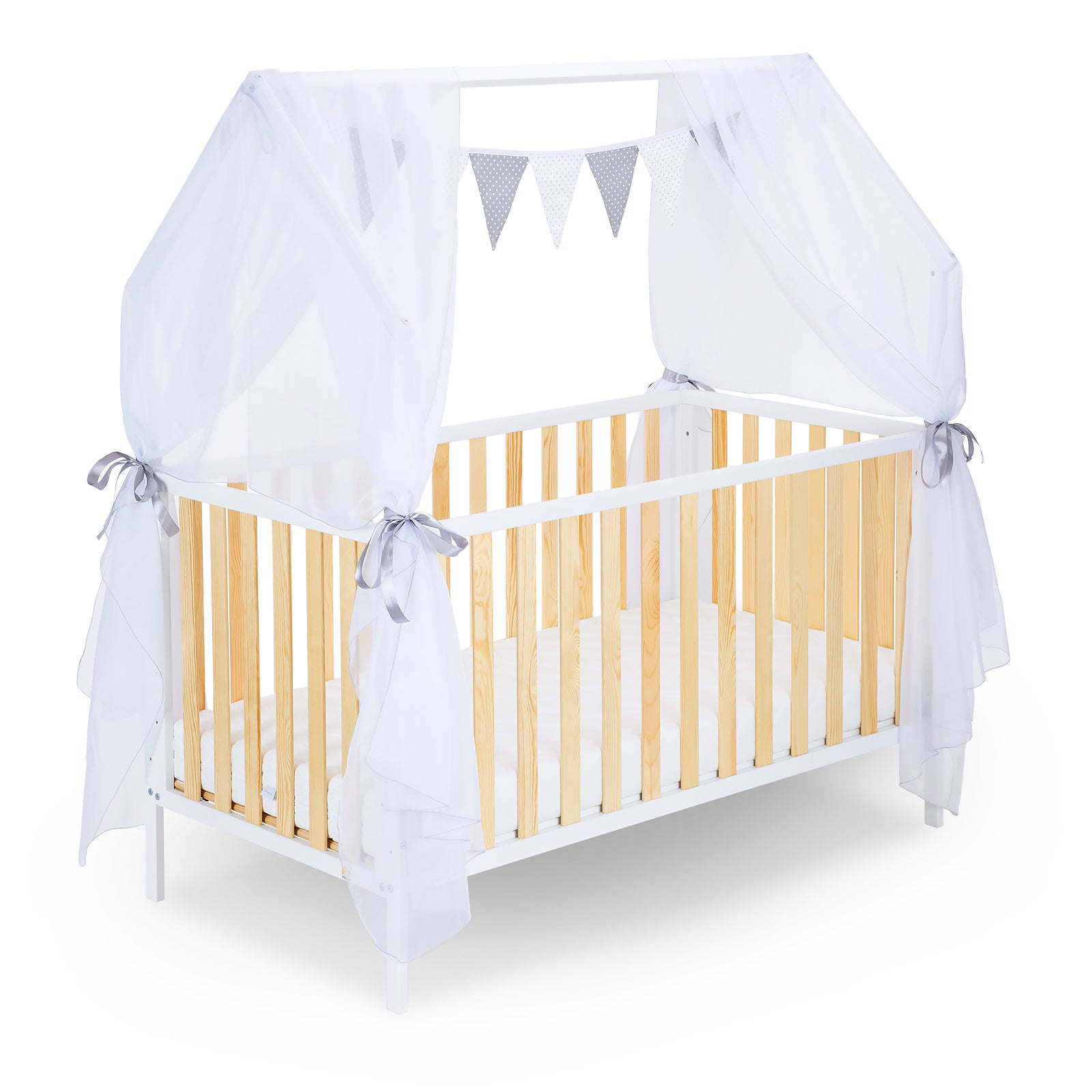 Hausbett Schlafmütze Weiß / Natur 120x60