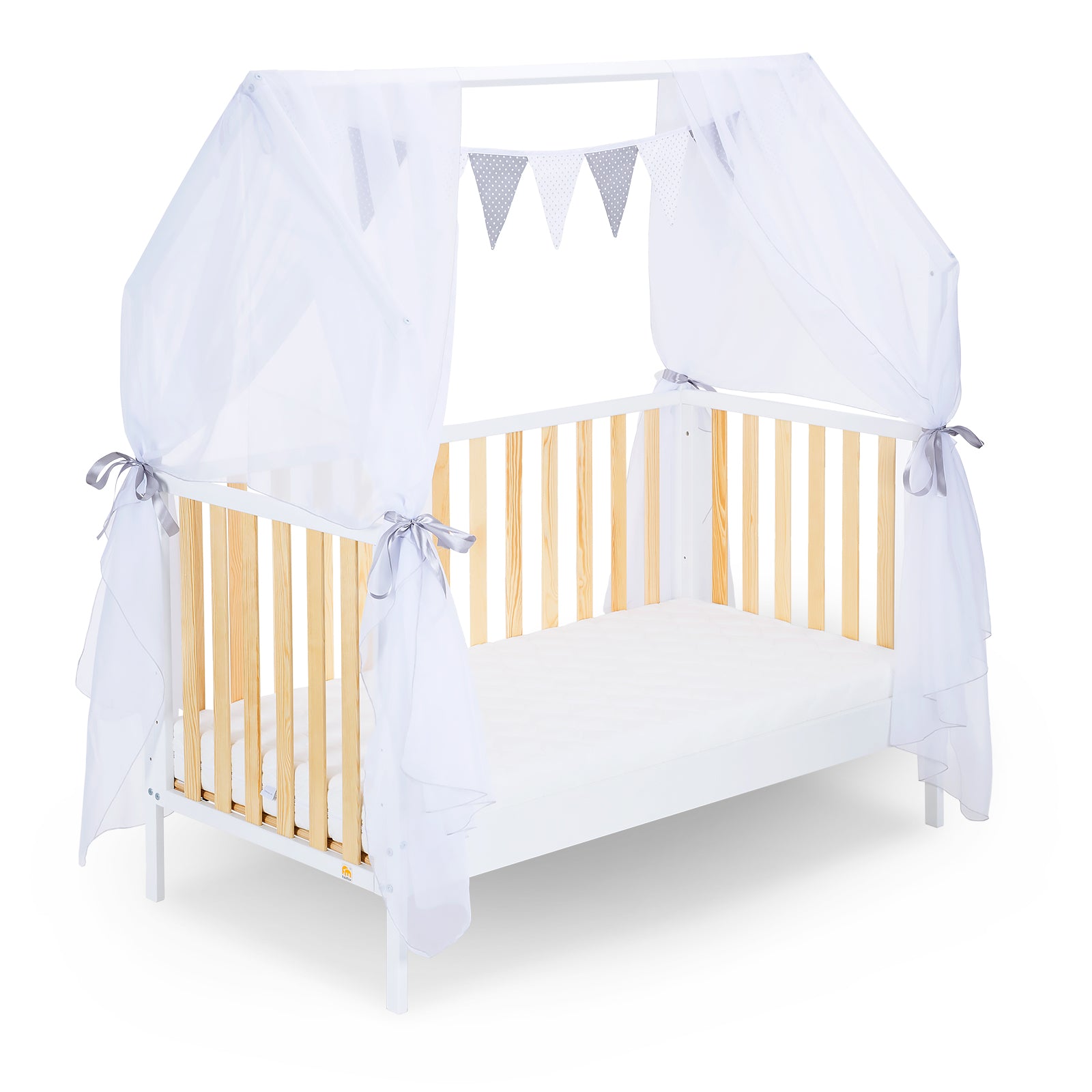 Hausbett Schlafmütze Weiß / Natur 140x70