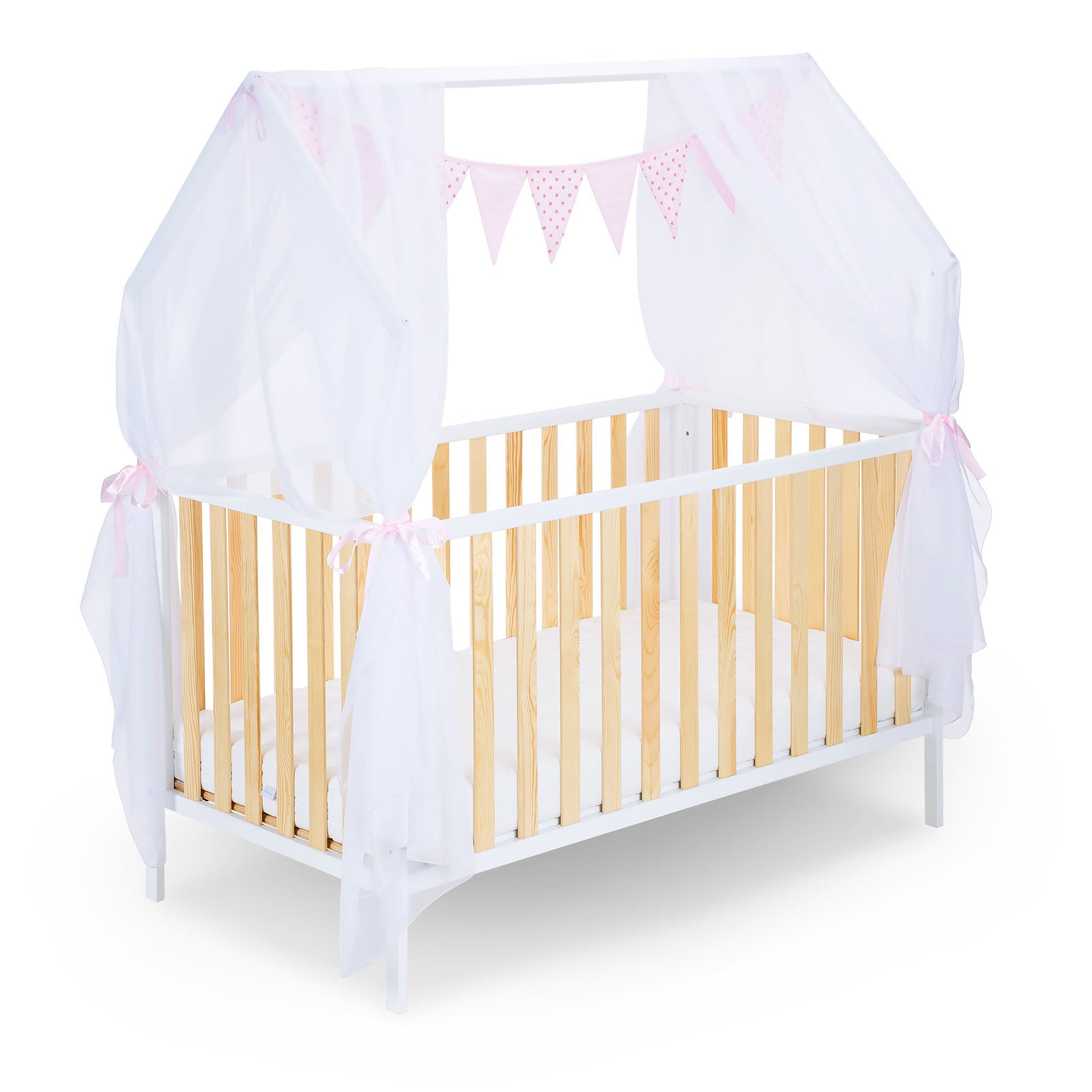 Hausbett Schlafmütze Weiß / Natur 120x60