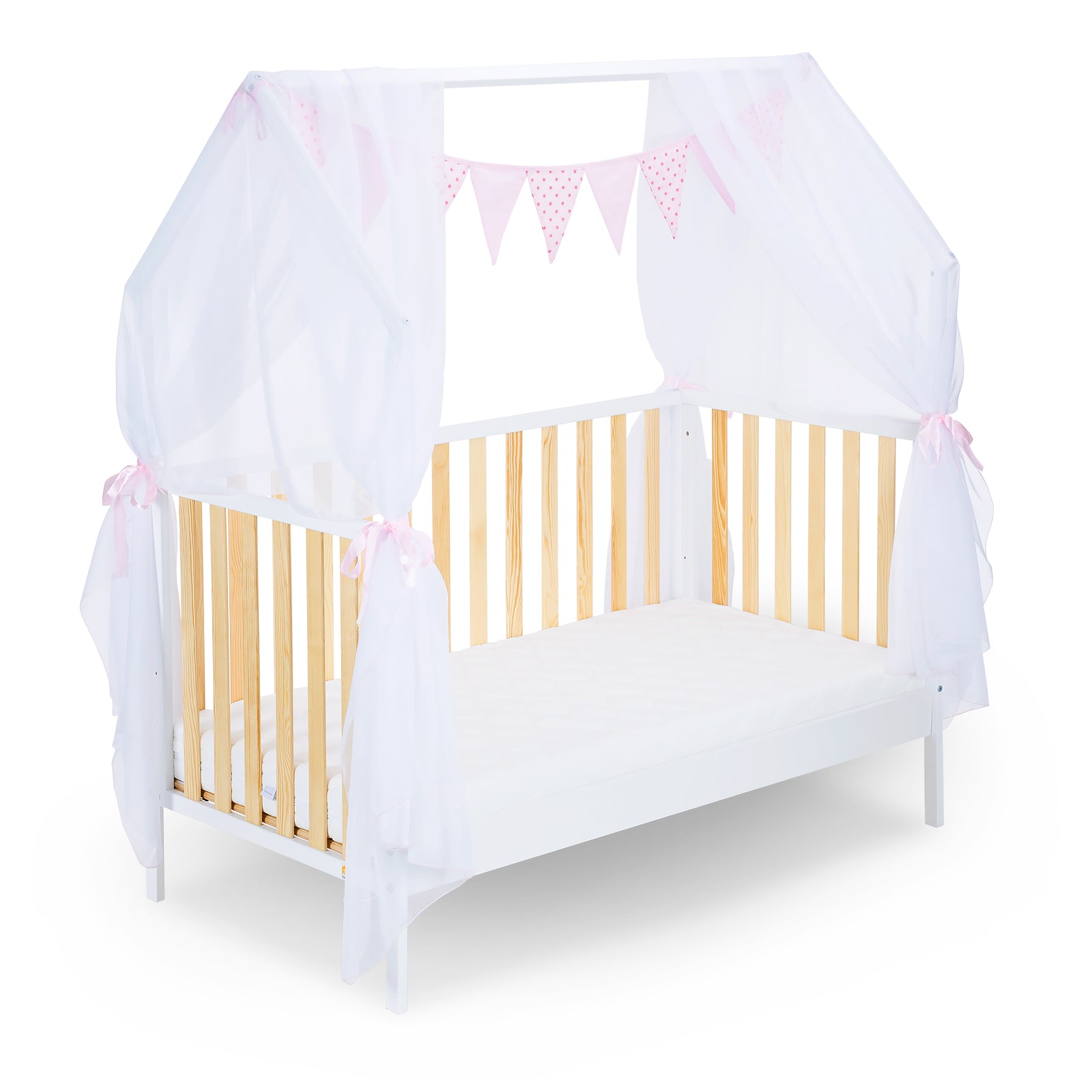 Hausbett Schlafmütze Weiß / Natur 140x70