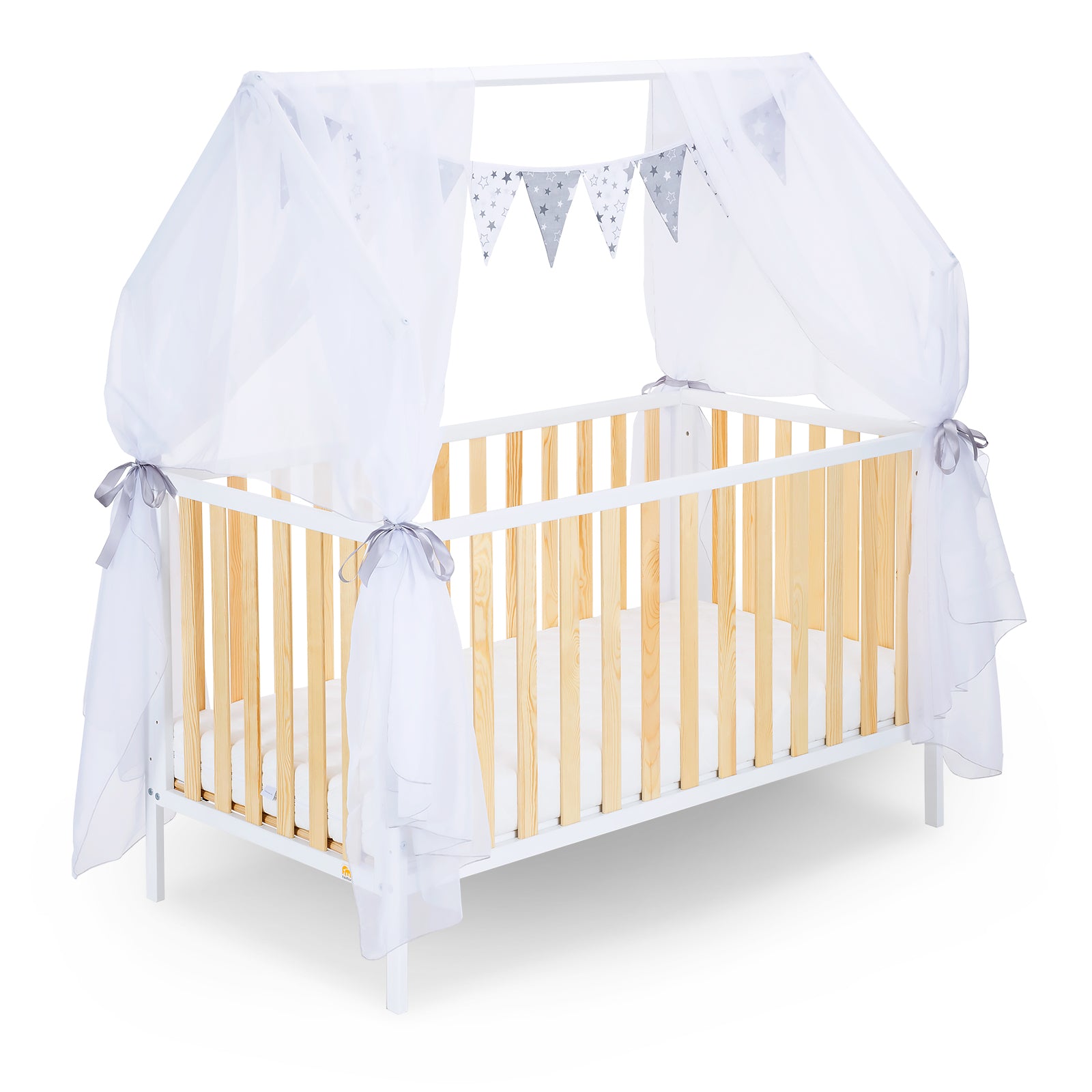 Hausbett Schlafmütze Weiß / Natur 120x60