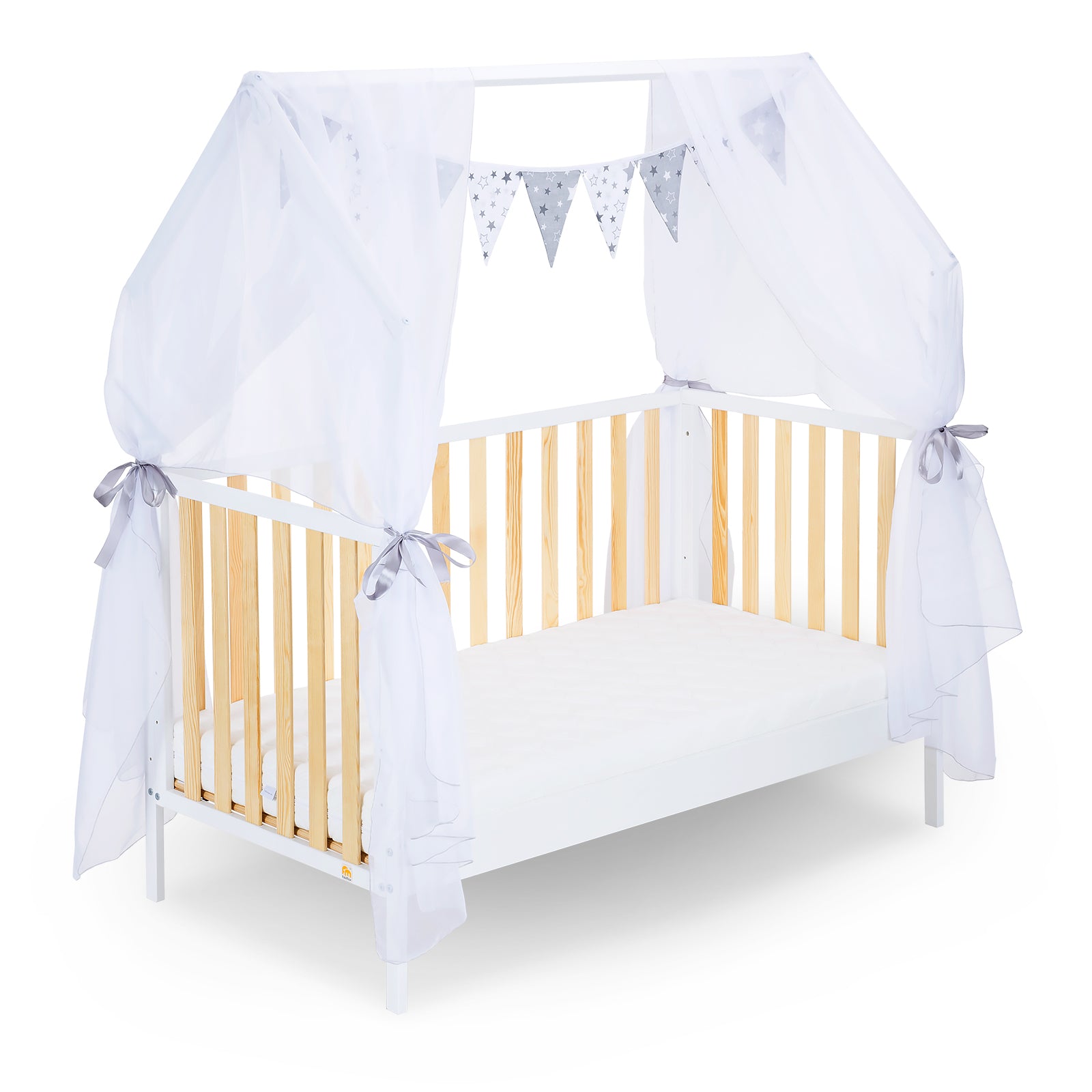 Hausbett Schlafmütze Weiß / Natur 140x70