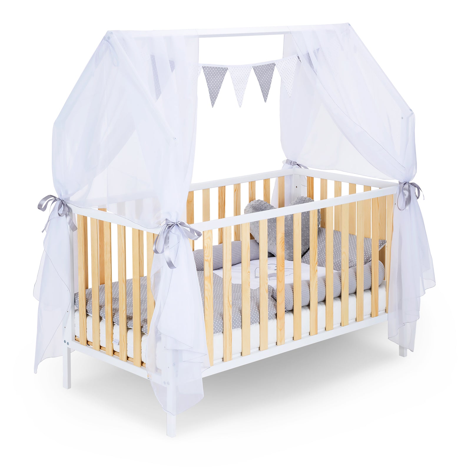 Hausbett Schlafmütze Weiß / Natur 120x60