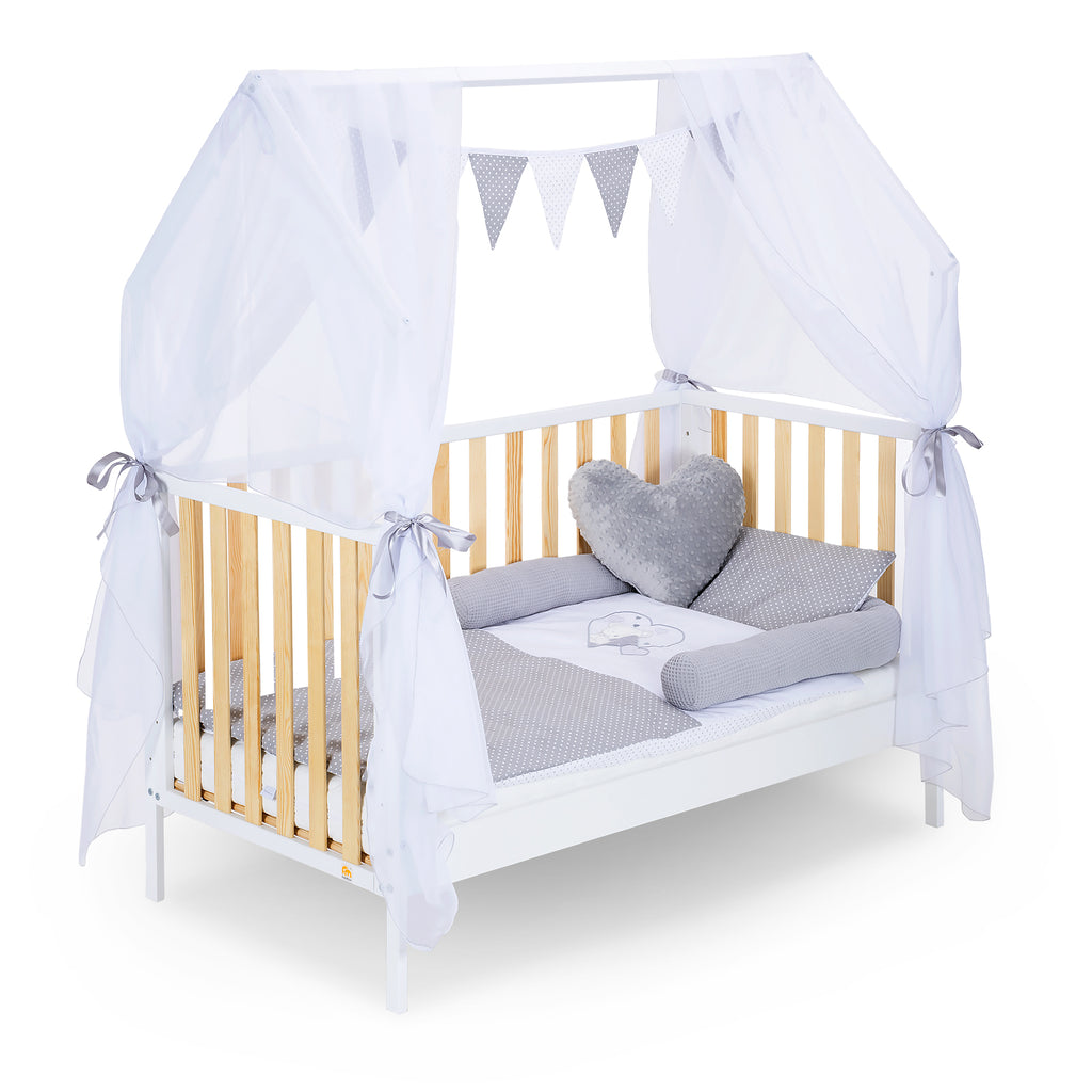 Hausbett Schlafmütze Weiß / Natur 140x70
