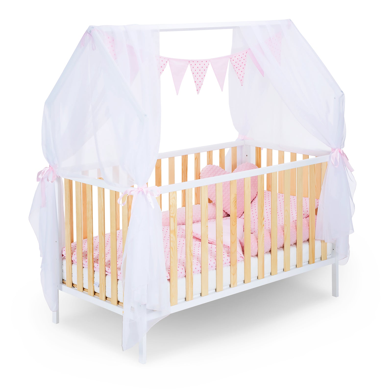 Hausbett Schlafmütze Weiß / Natur 120x60