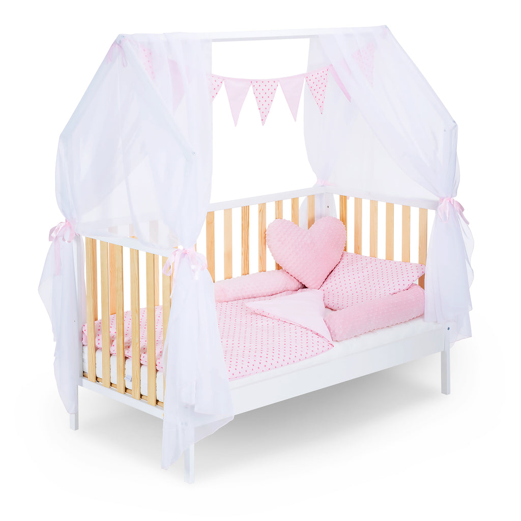 Hausbett Schlafmütze Weiß / Natur 140x70