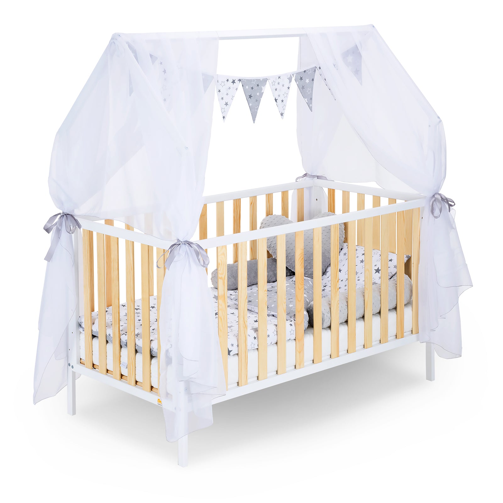 Hausbett Schlafmütze Weiß / Natur 120x60