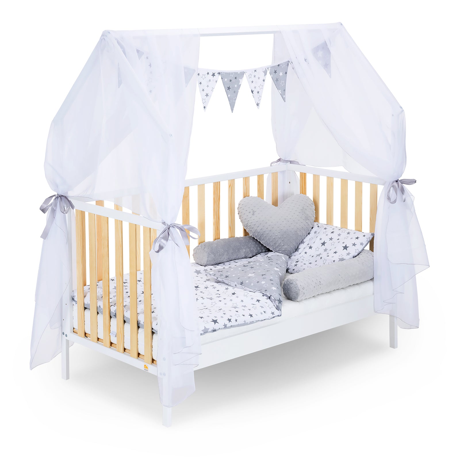 Hausbett Schlafmütze Weiß / Natur 140x70