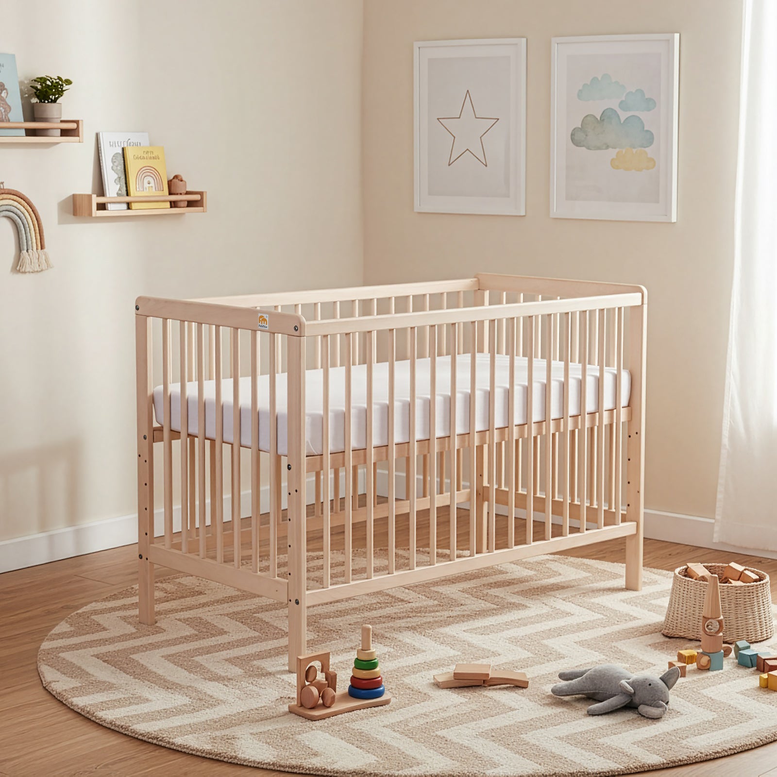 Kinderbett Nubi Natur 120x60