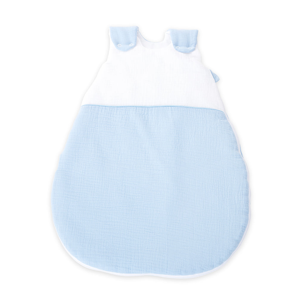 schlafsack blau Musselin Schlafsack mit Knöpfen Blau – FabiMax