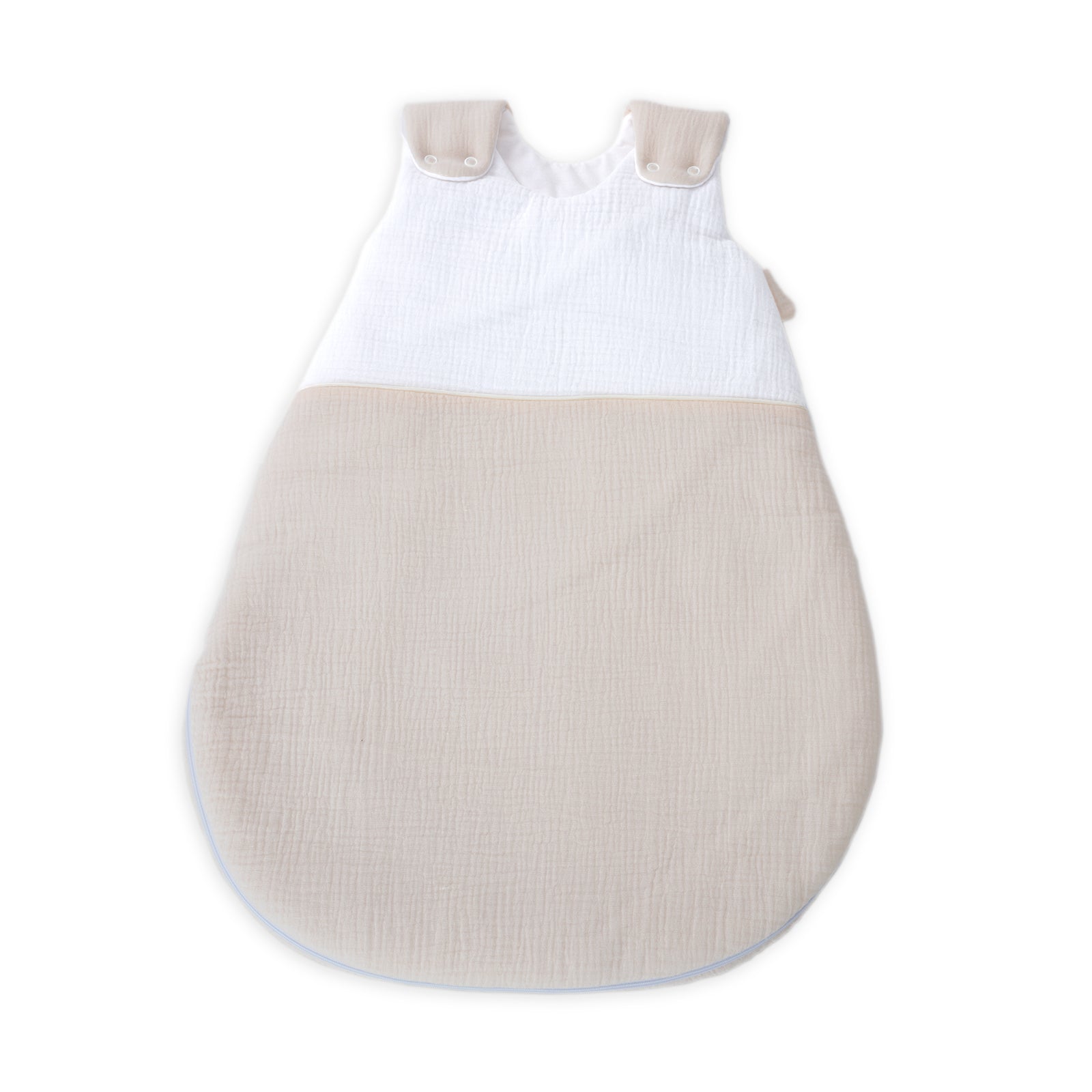 Musselin Schlafsack mit Knöpfen Beige