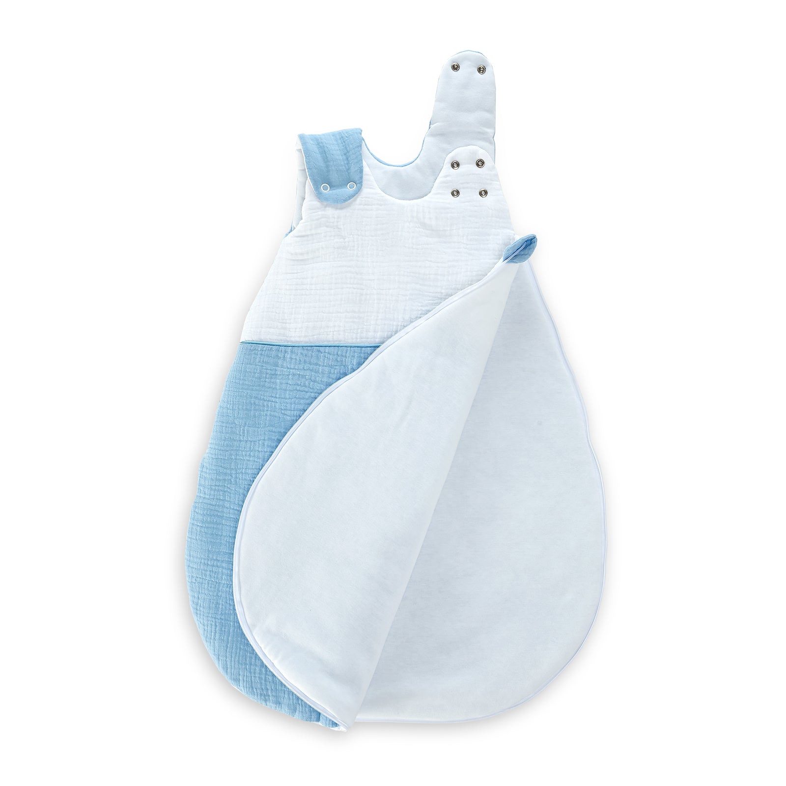 musselin schlafsack 80 cm Musselin Schlafsack mit Knöpfen Blau – FabiMax