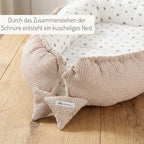 Waffel-/ Musselin Babynest Herzen