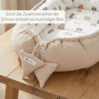 Waffel-/ Musselin Babynest Tierchen