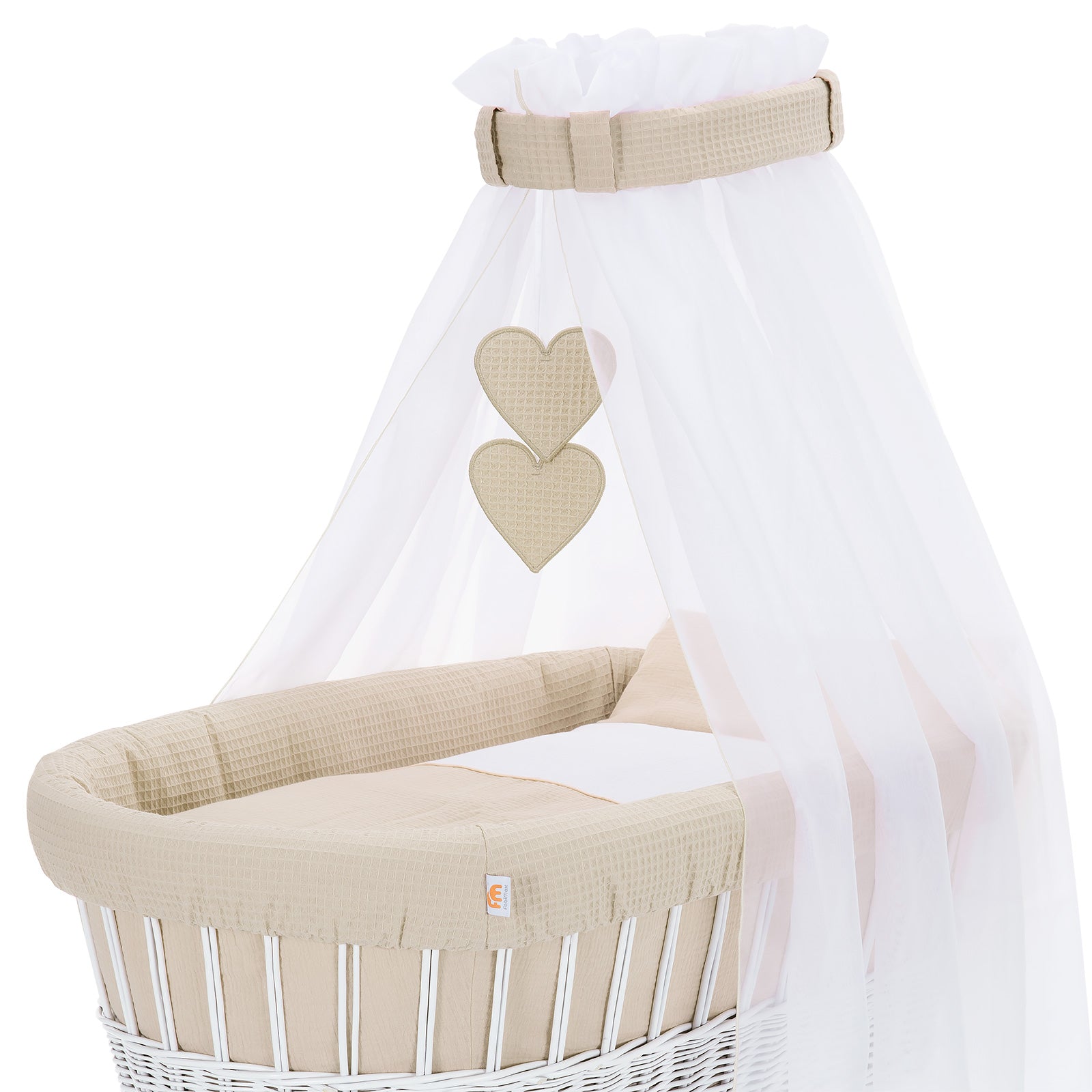 Muslin textile set for bassinet cream