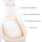 Musselin Textilienset für Stubenwagen Creme