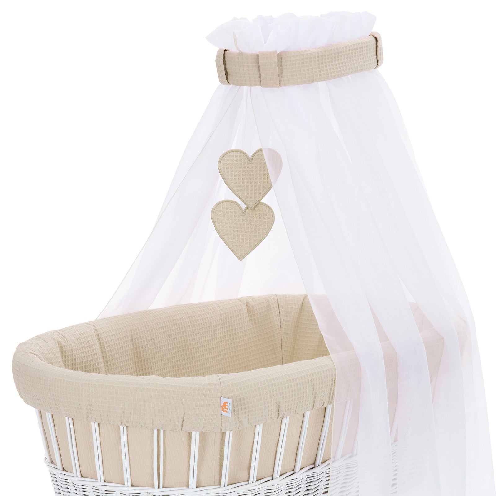 Muslin textile set for bassinet cream