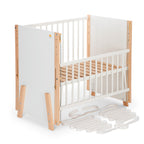 Beistellbett Boxspring Vario Weiß / Natur